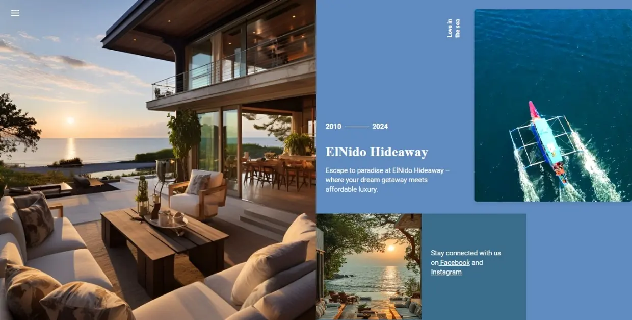 Elnido Hideaway — Tourism Website live preview